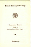 Commencement Program, 1956 by Western New England College