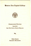 Commencement Program, 1957 by Western New England College