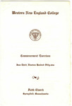 Commencement Program, 1959 by Western New England College